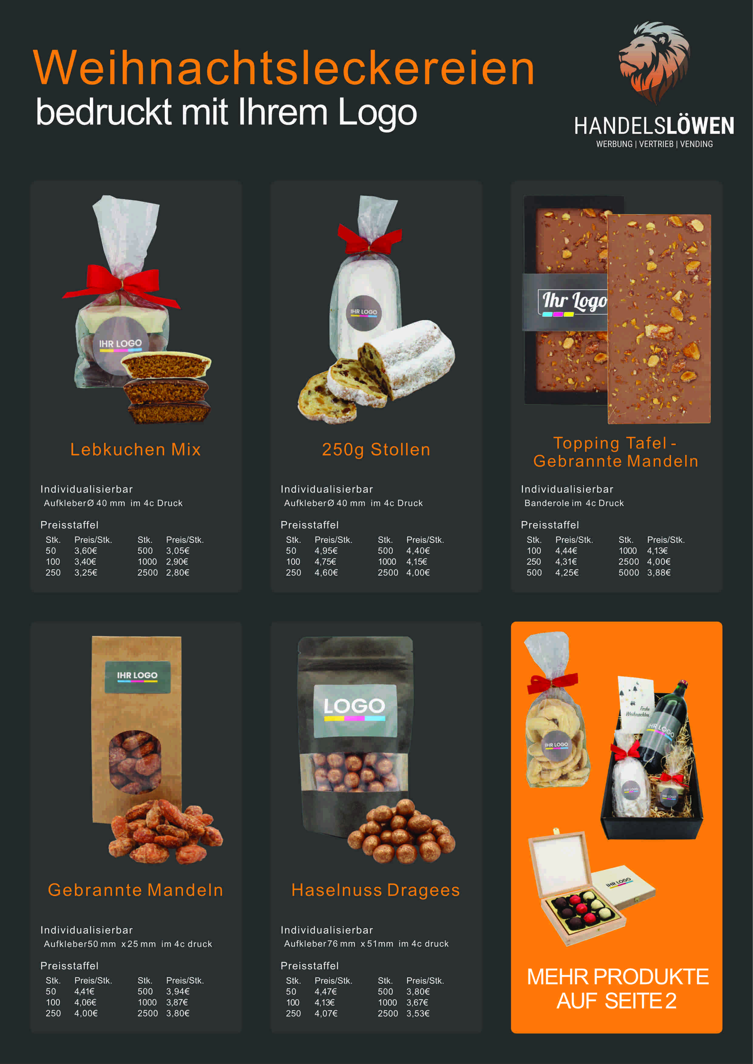 Angebot - Weihnachtsleckereien individuell bedruckt