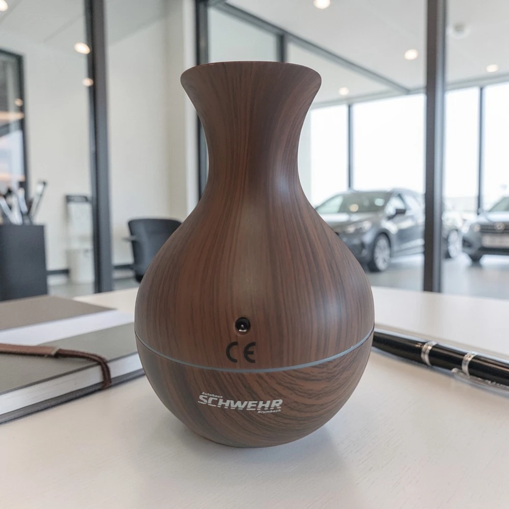 Individiuell bedruckter Luftbefeuchter für das Autohaus Schwehr in Krumbach